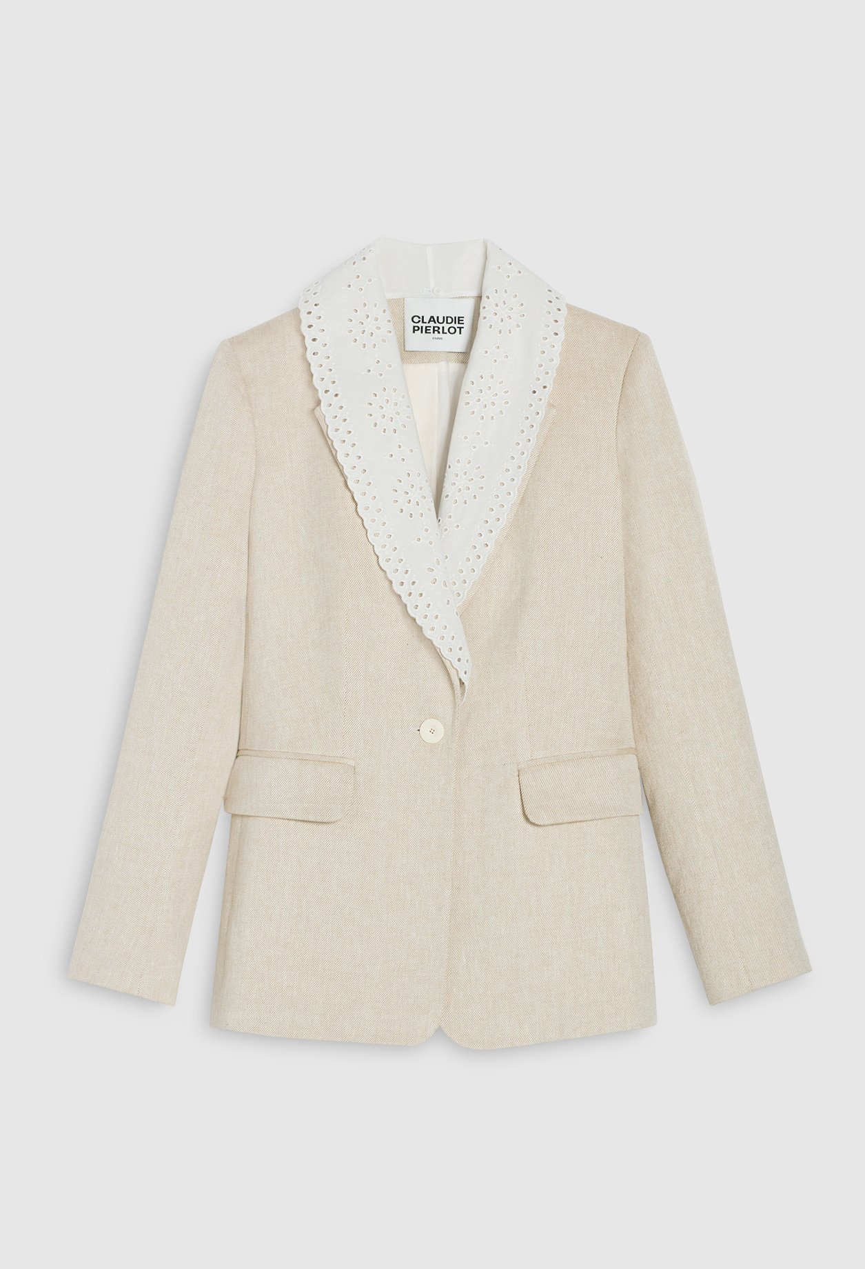 Veste beige tailleur &agrave; col