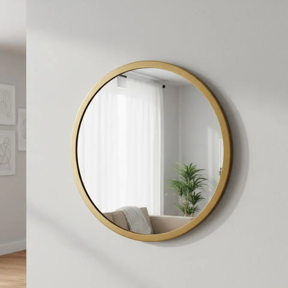 Home & Styling spiegel - rond - goud - 15 x 25 cm