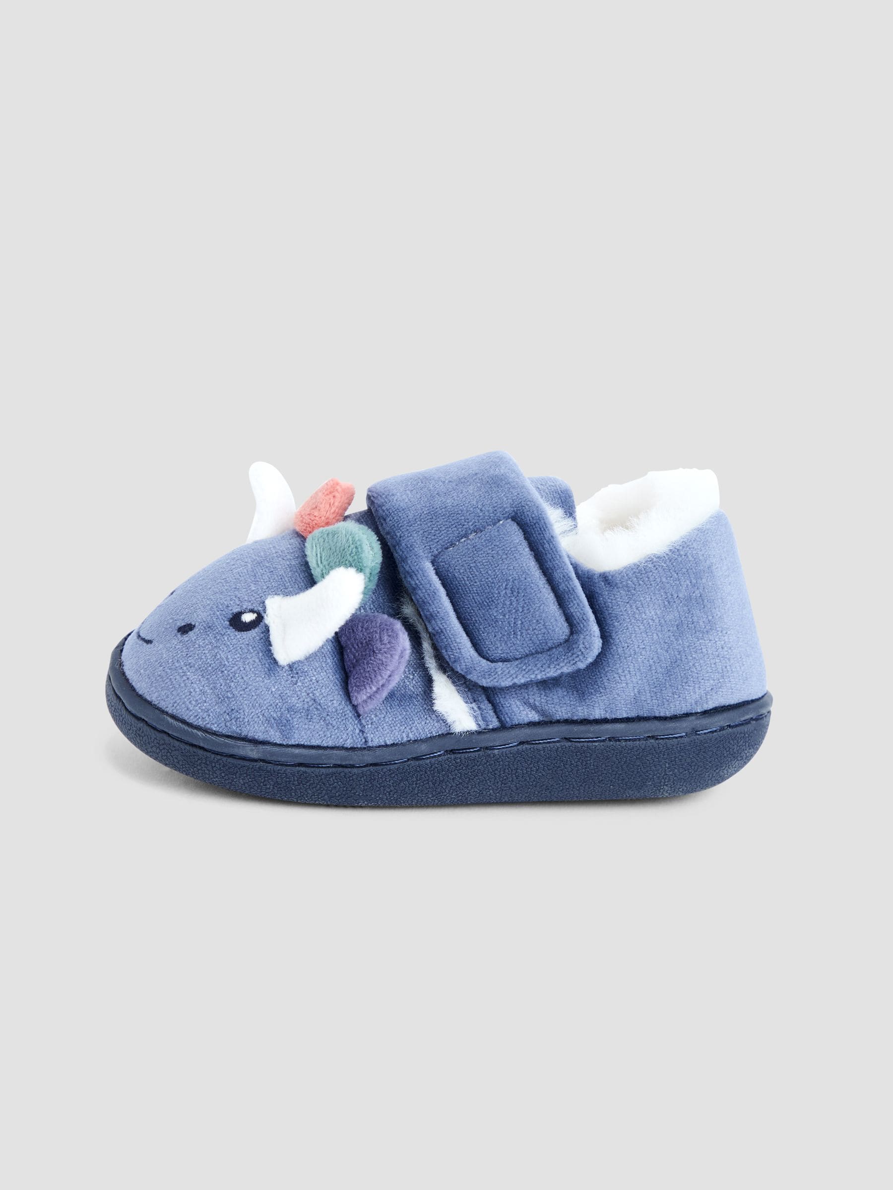 Blauw met dinosaurus - JoJo Maman Bébé Slipper Shoe