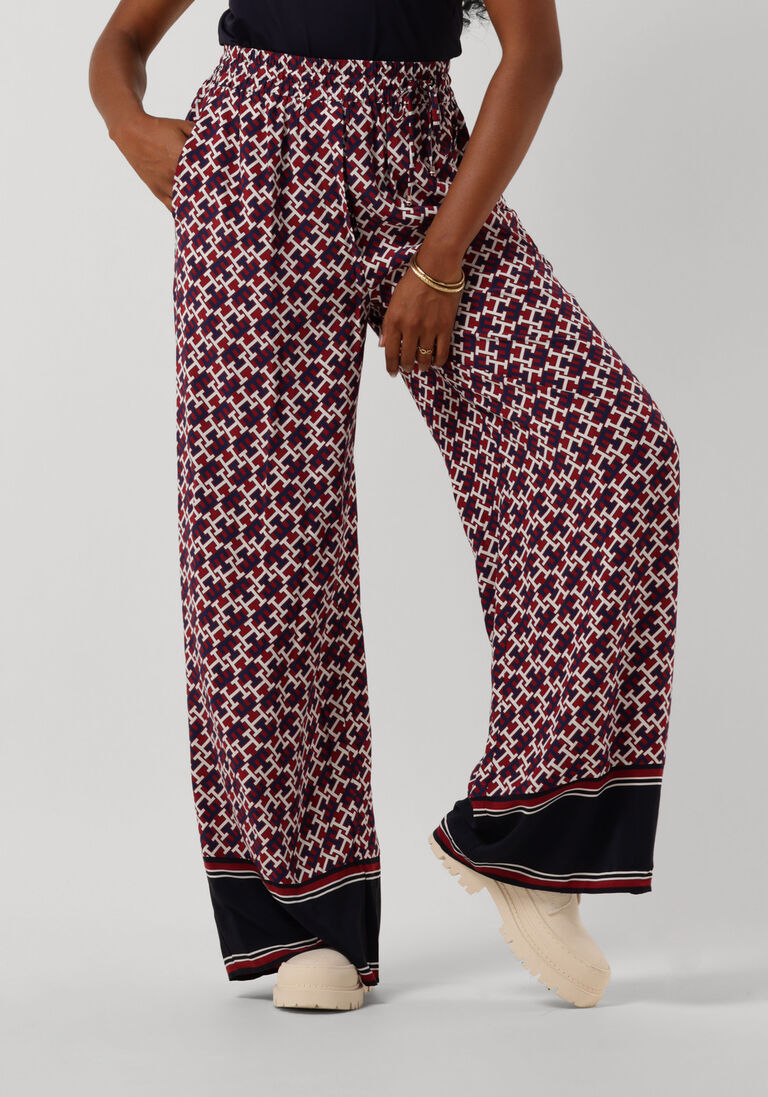 TOMMY HILFIGER rode tommy hilfiger wijde broek monogram pull on pant