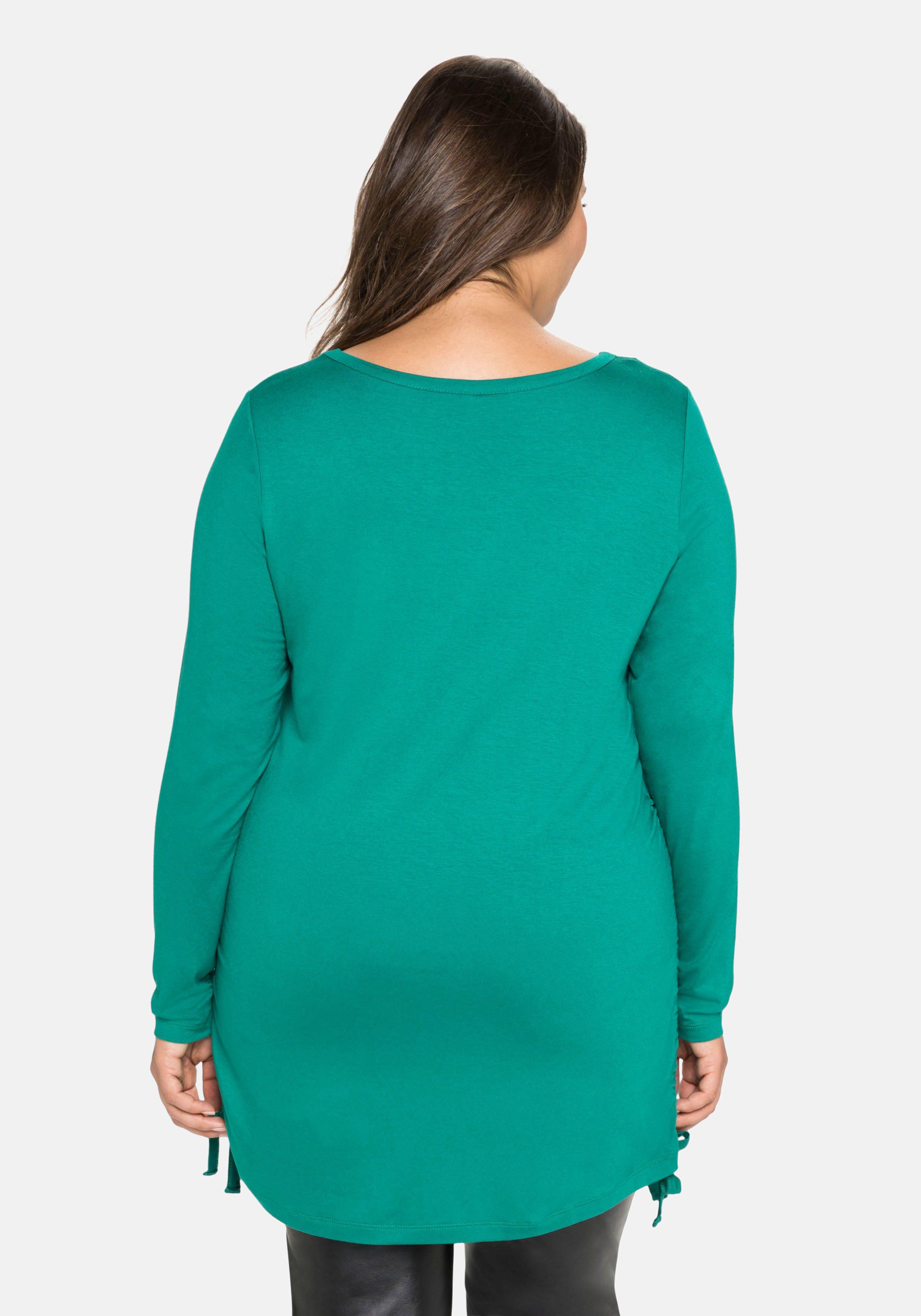 Longshirt mit Raffungen am Saum, aus Jersey