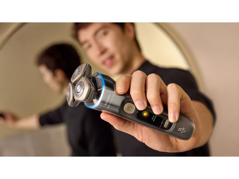 Philips Rasierer Series i9000 XP9402/31 mit Reinigungsstati Elektrischer Nass-/Trockenrasierer mit SkinIQ