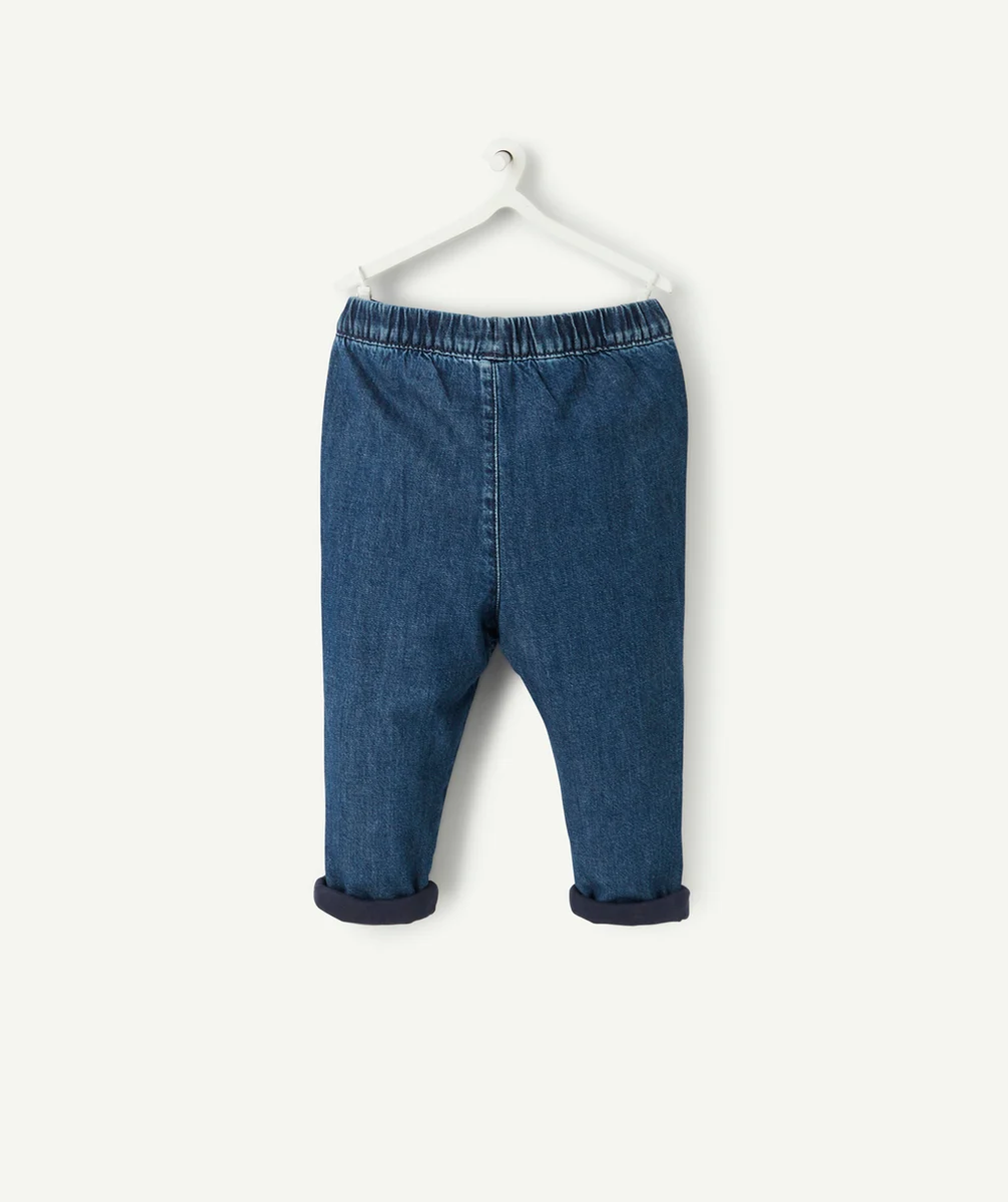 PANTALON SAROUEL EN DENIM FONCÉ AVEC BOUTONS