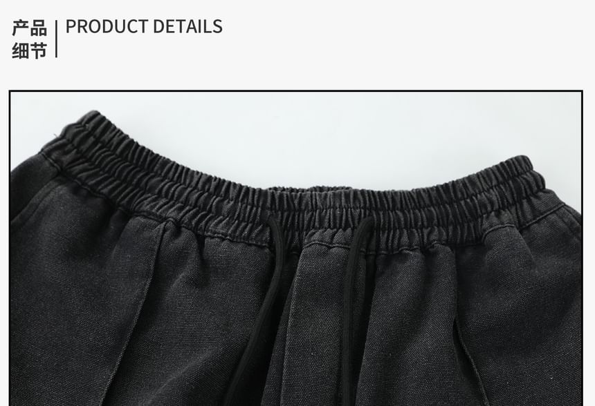 INStudio - High Waist Washed Wide Leg Denim Shorts