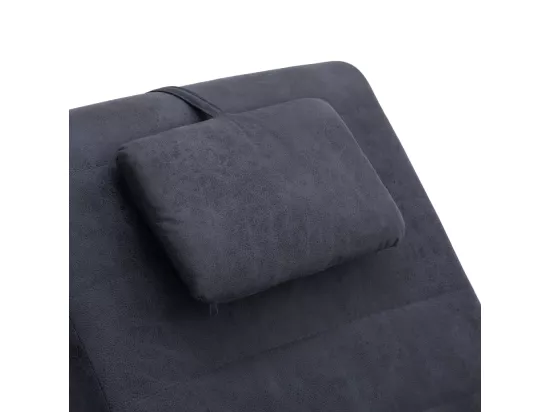 Prolenta Premium - Chaise longue avec oreiller Gris Similicuir daim