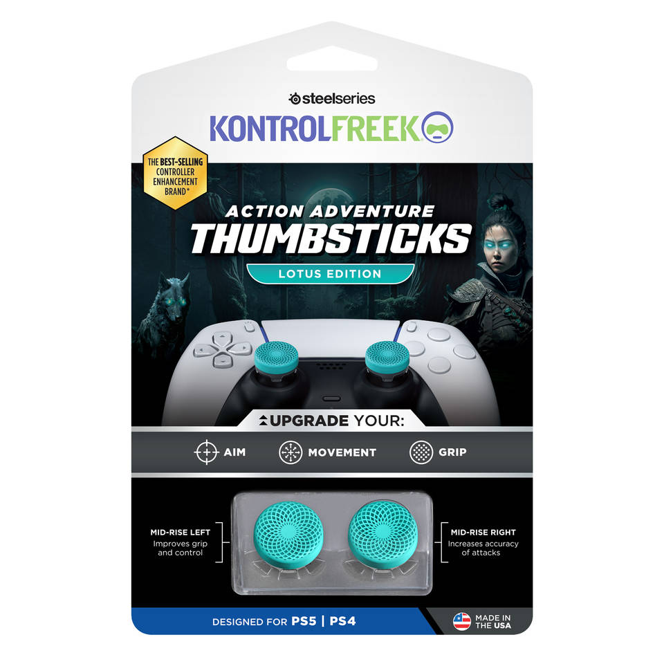 KontrolFreek Action Lotus Thumbsticks PS4 + PS5 - blauwgroen