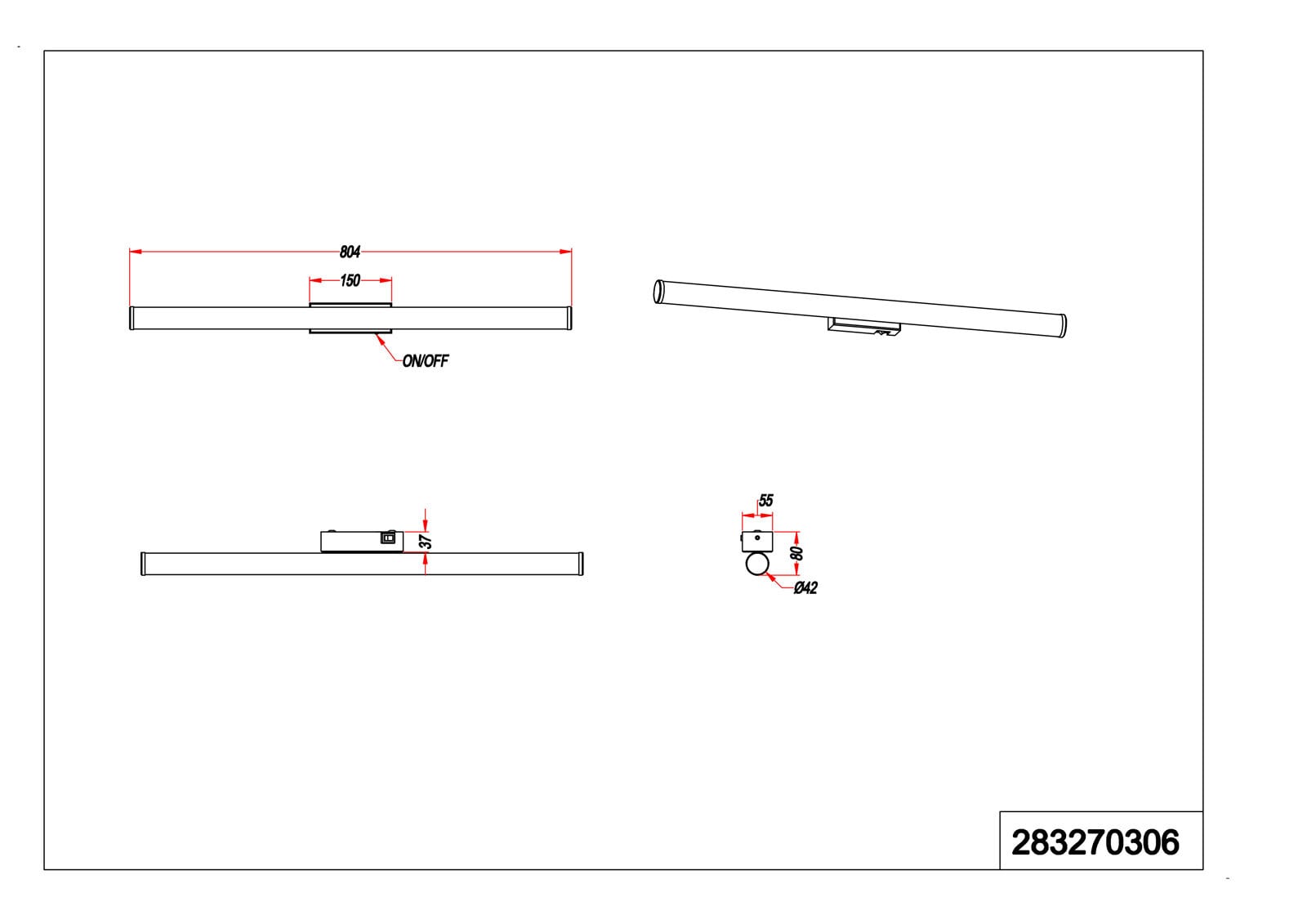 TRIO LED Badlampe MATTIMO 80 cm chromfarbig