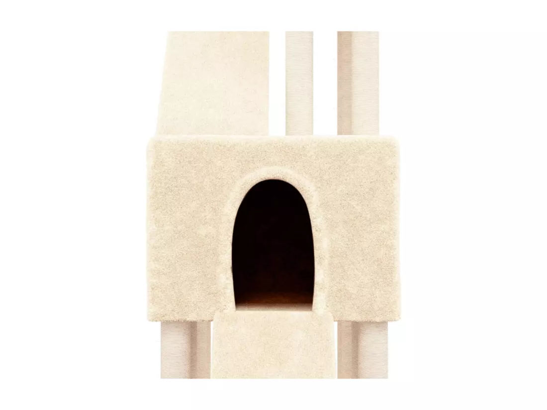 Arbre à chat avec griffoirs en sisal Crème 190 cm