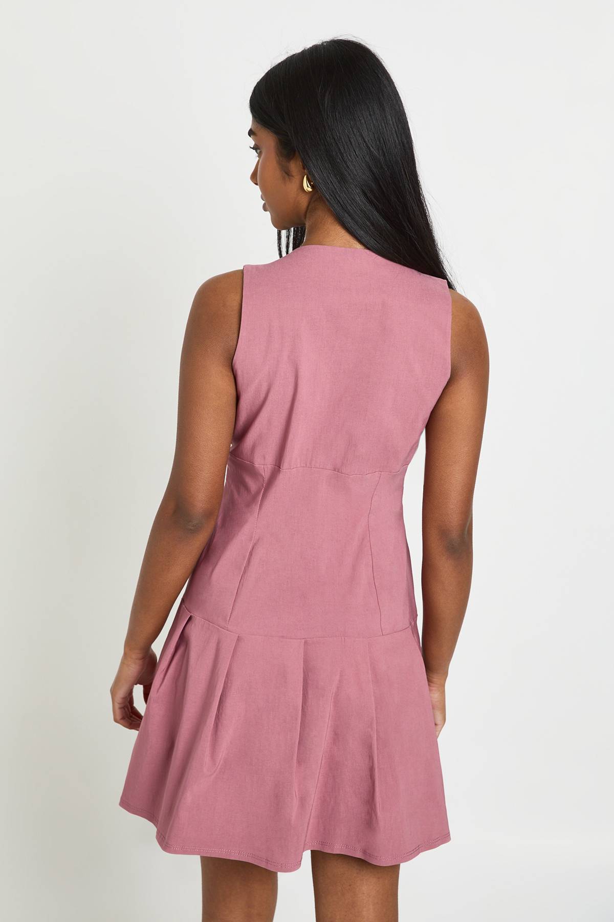boohoo Robe Patineuse En Bengaline À Décolleté Plongeant