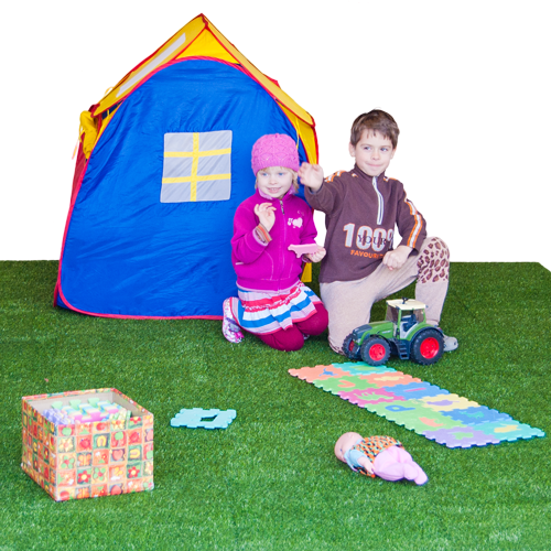 Rubbertegel met kunstgras toplaag 30 mm - 50x50 cm