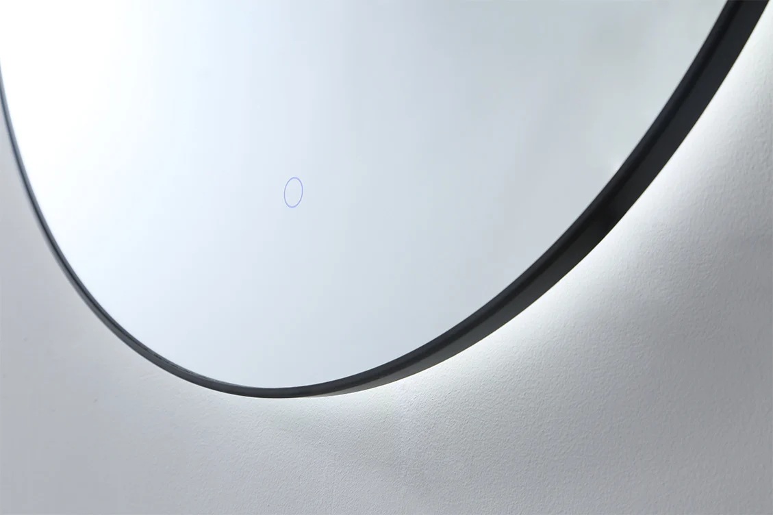Lambini Designs Rodo ronde spiegel 60cm met indirecte dimbare verlichting zwart mat