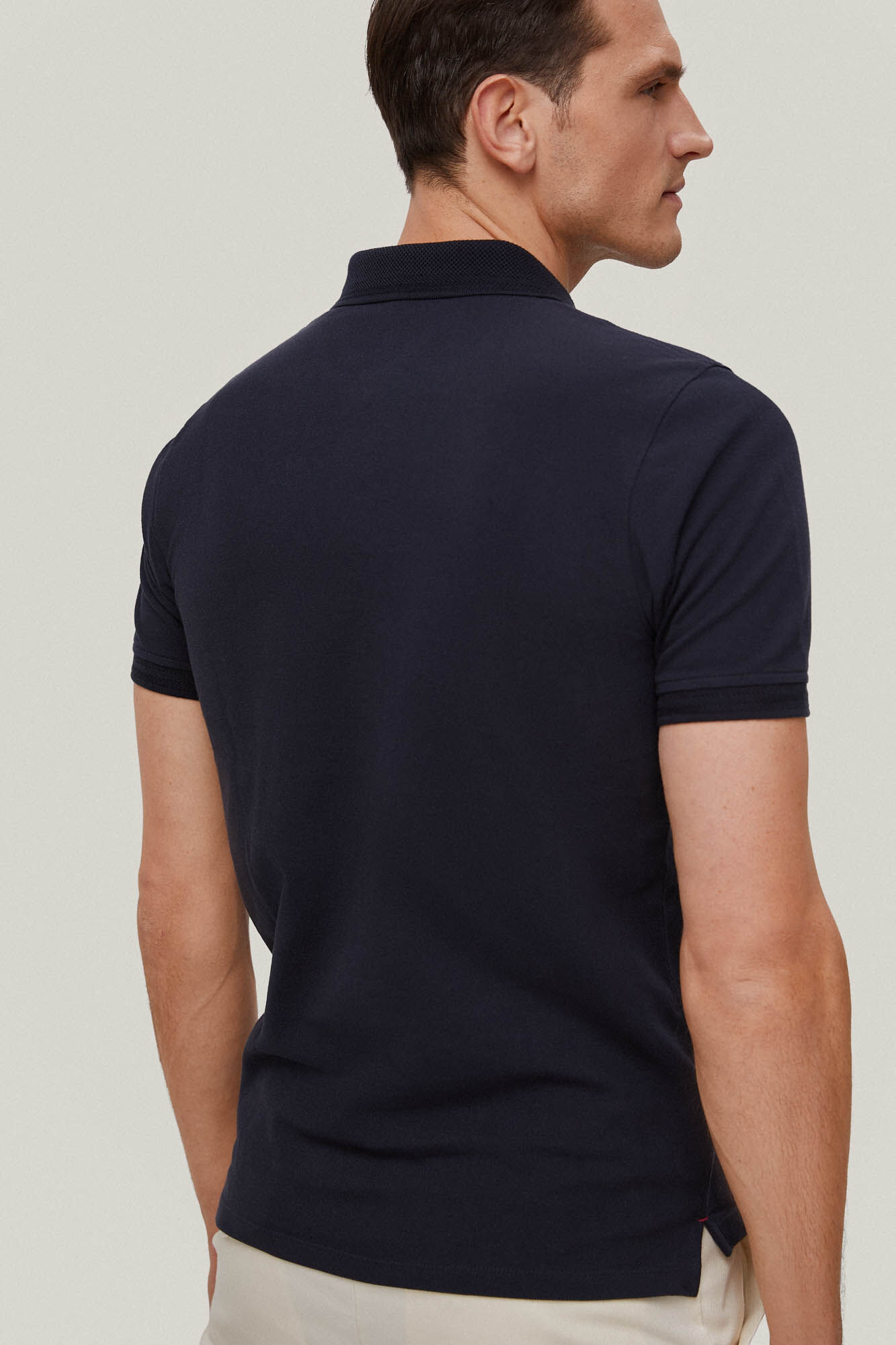Camisa polo em piqué texturizado - Azul