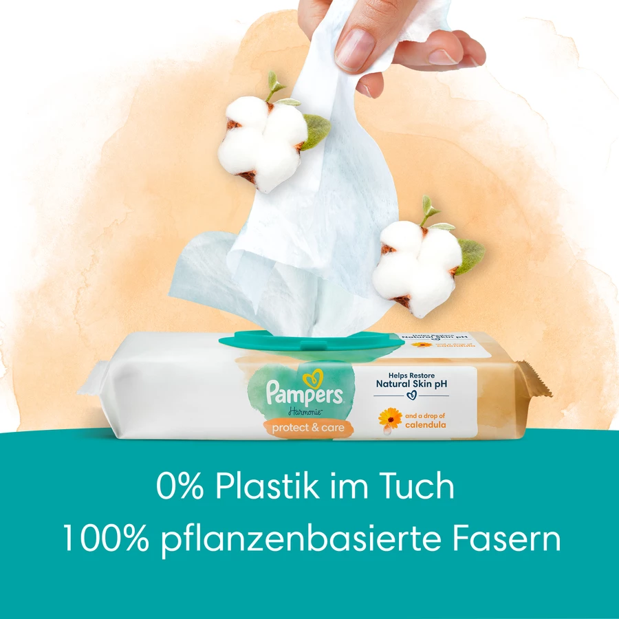 Pampers Feuchttücher Harmonie Aqua Calendula, 1.056 Tücher (24 x 44 Stk)