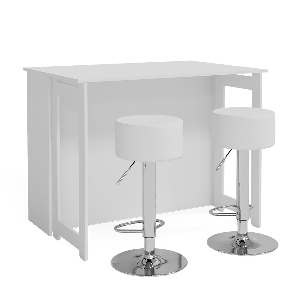Vicco Bartisch Dominic Weiß 116 x 37 cm Barhocker Esszimmer Küche offene Fächer Tür
