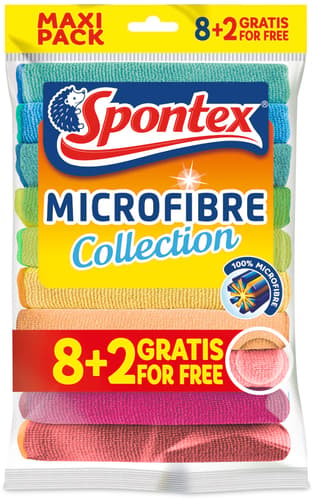 Spontex Mikrofaser Allzwecktücher, bunte Mikrofasertücher für viele Einsatzgebiete im Vorteilspack