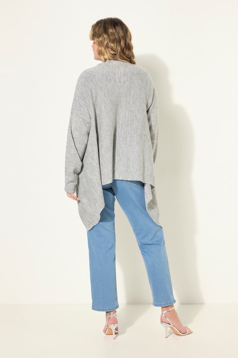 Strickjacke, Cape-Look, Knopfleiste, Langarm