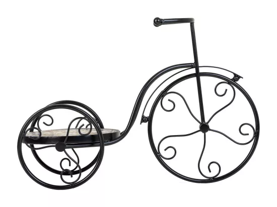 Support vélo en mosaïque et fer forgé noir 53x23.5x36h