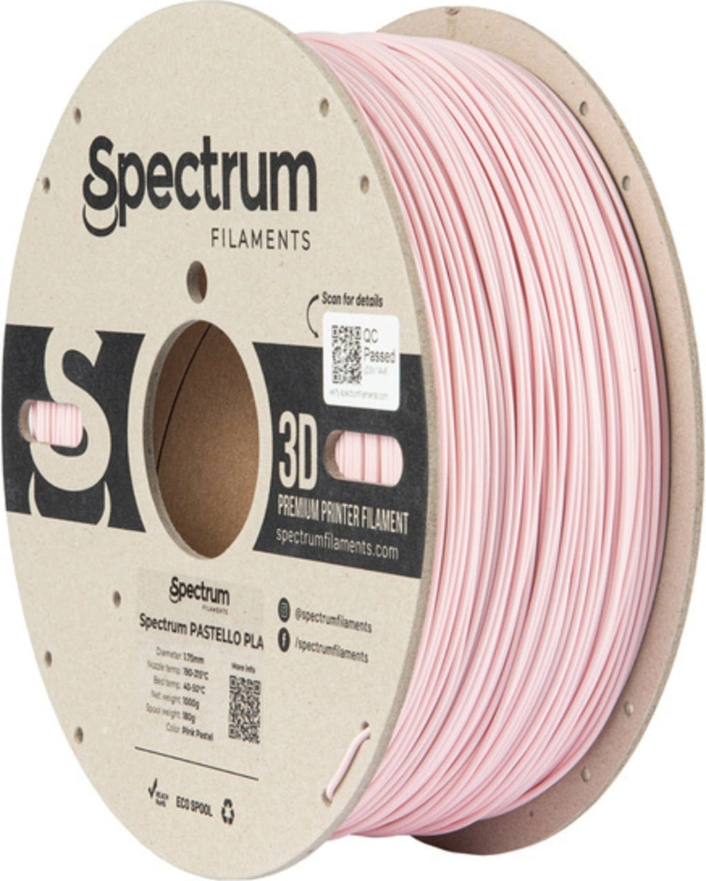 Spectrum  Pastello PLA Pink Pastel, 1,75 mm / 1000 g    Pastellfarbenes PLA in Pink Pastel