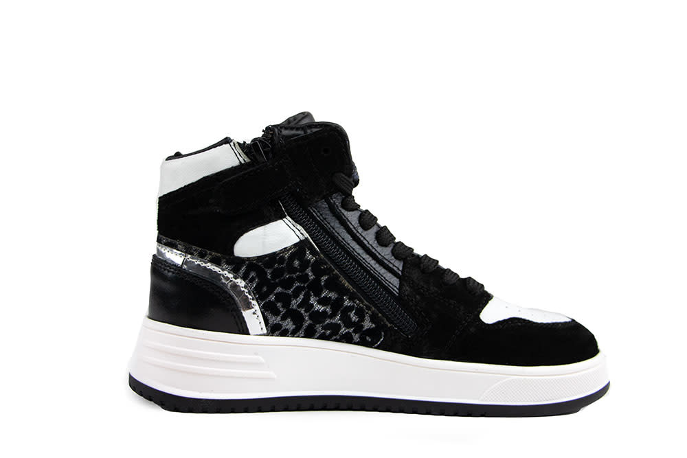 Hip Hoge Sneaker Donkerzilver Combi