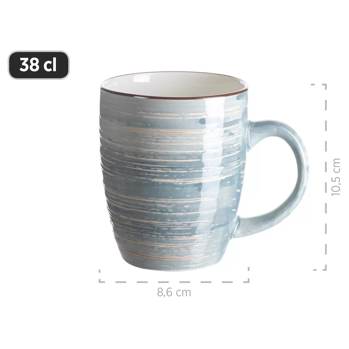 Kaffeebecher/Schalenset 8-tlg. DUOLE braun,blau