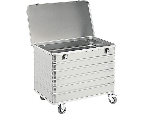 Transportwagen TW 415-B met deksel, aan 4 zijden gesloten, aluminium, 415 l, draagvermogen 250 kg