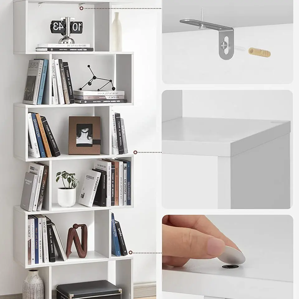 CALICOSY - Boekenkast - Wit - 190,5x70x24 cm