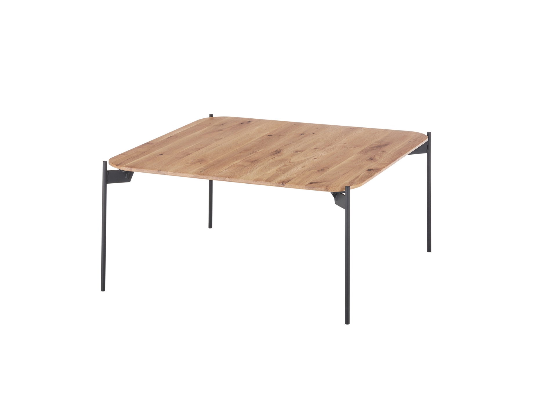 CASAVANTI Couchtisch ALTO 80x80 cm Metall Eiche massiv