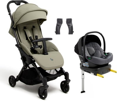 Beemoo Easy Fly Lux 4 Trille Inkl. Route i-Size Babybilstol & Base, Spring Green/Mineral Grey