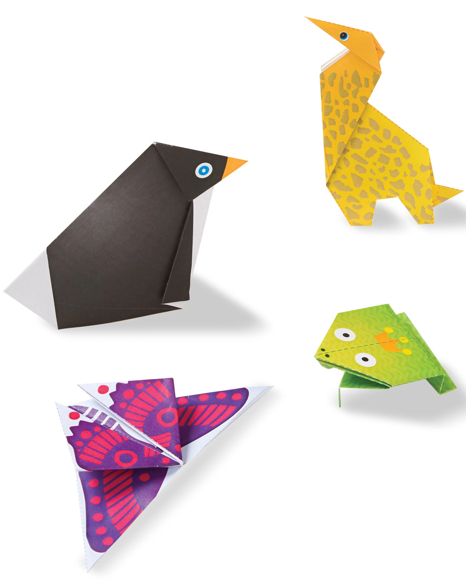 Papier-Bastelset ORIGAMI TIERE in bunt