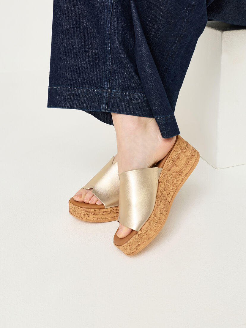 Leren Slipper - metallic