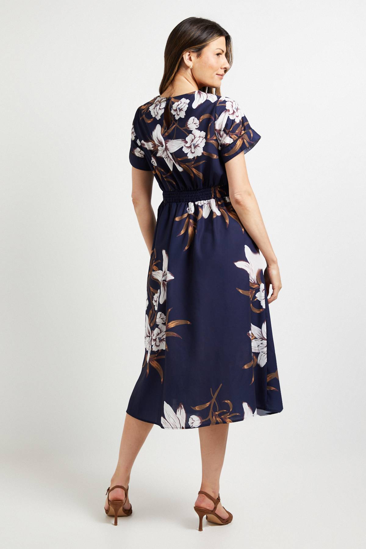 Wallis Robe Mi-Longue Imprimée à Nœud