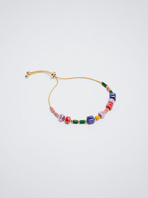 Pulseira ajustável com resina - Multicolorida