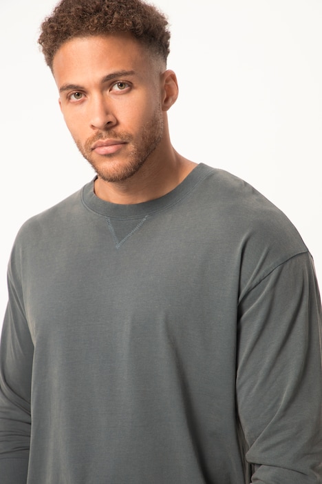 STHUGE Langarmshirt, oversized, acid washed, bis 8 XL