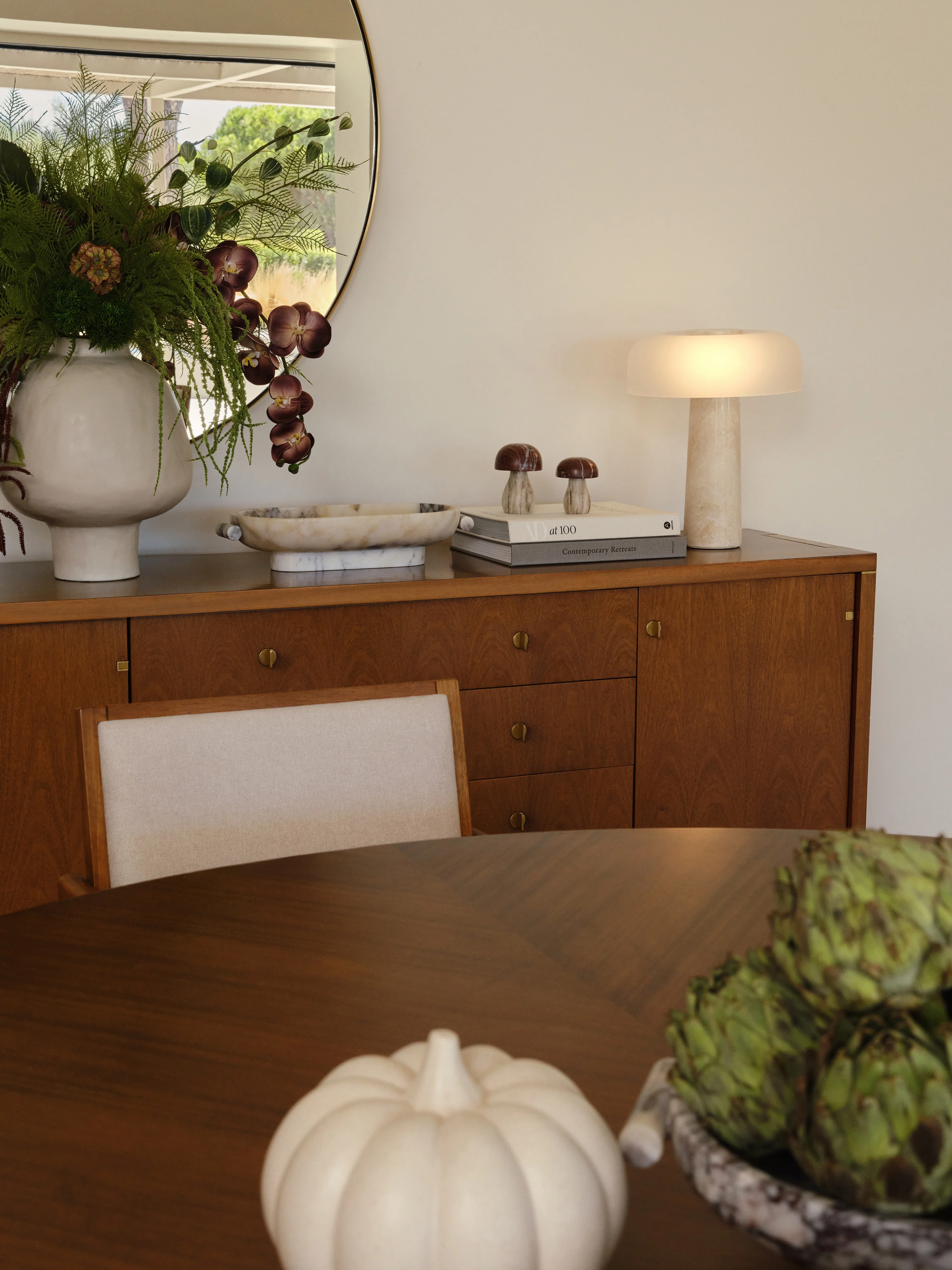 Decoratieve schaal Fossil van marmer