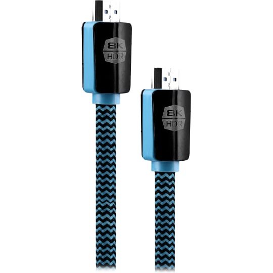 Cable t'nb hdmi male/male 19+1 broches hd ready 2,1,8k  cable 2m coloris noir / bleu