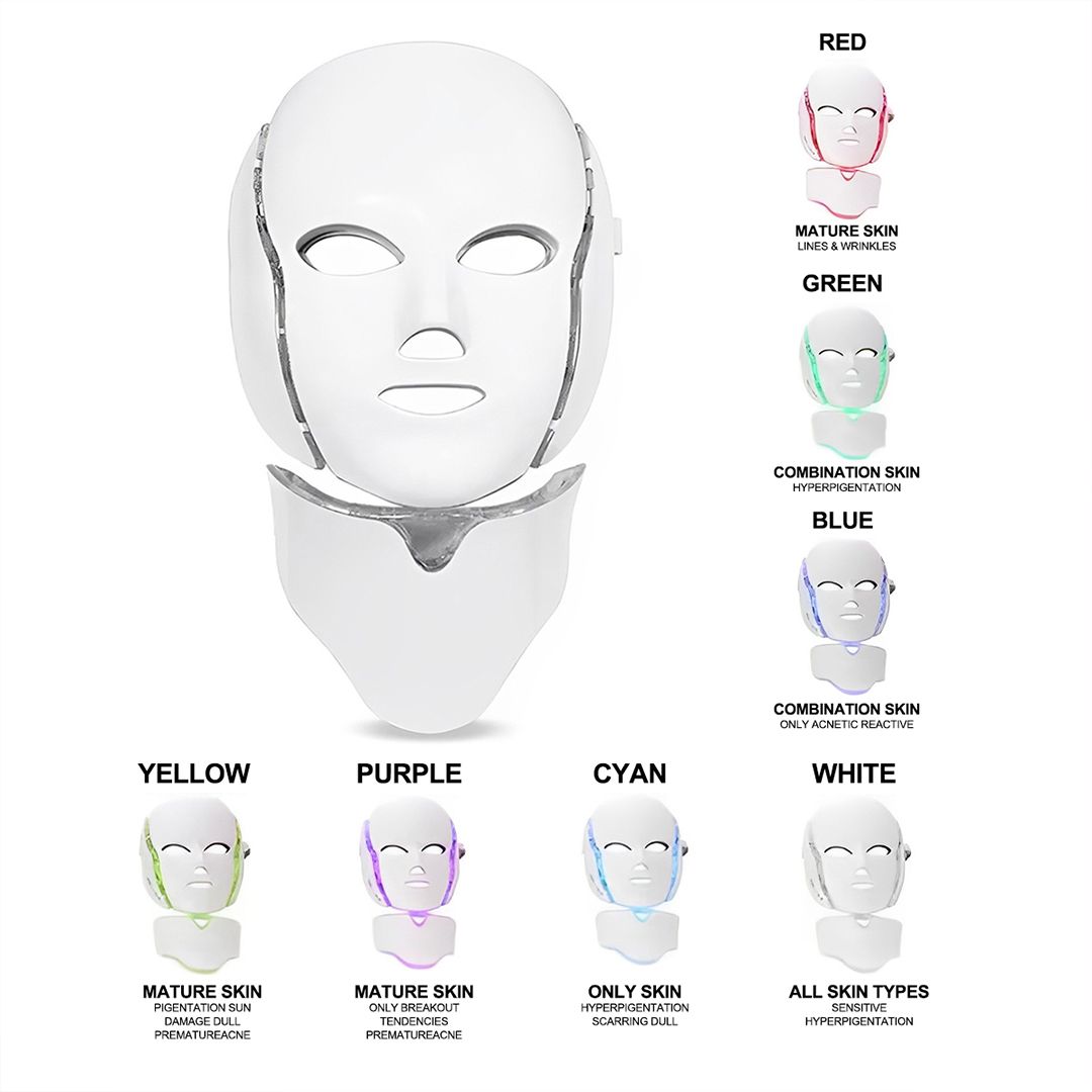 Erth skin london 7 Farben Gesichts + Hals LED Maske
