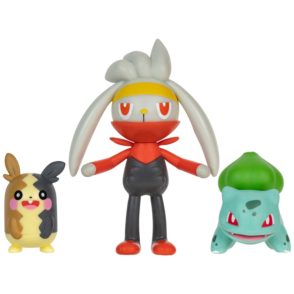 Pokémon-Kampffiguren-Set – Morpeko, Bisasam und Raboot