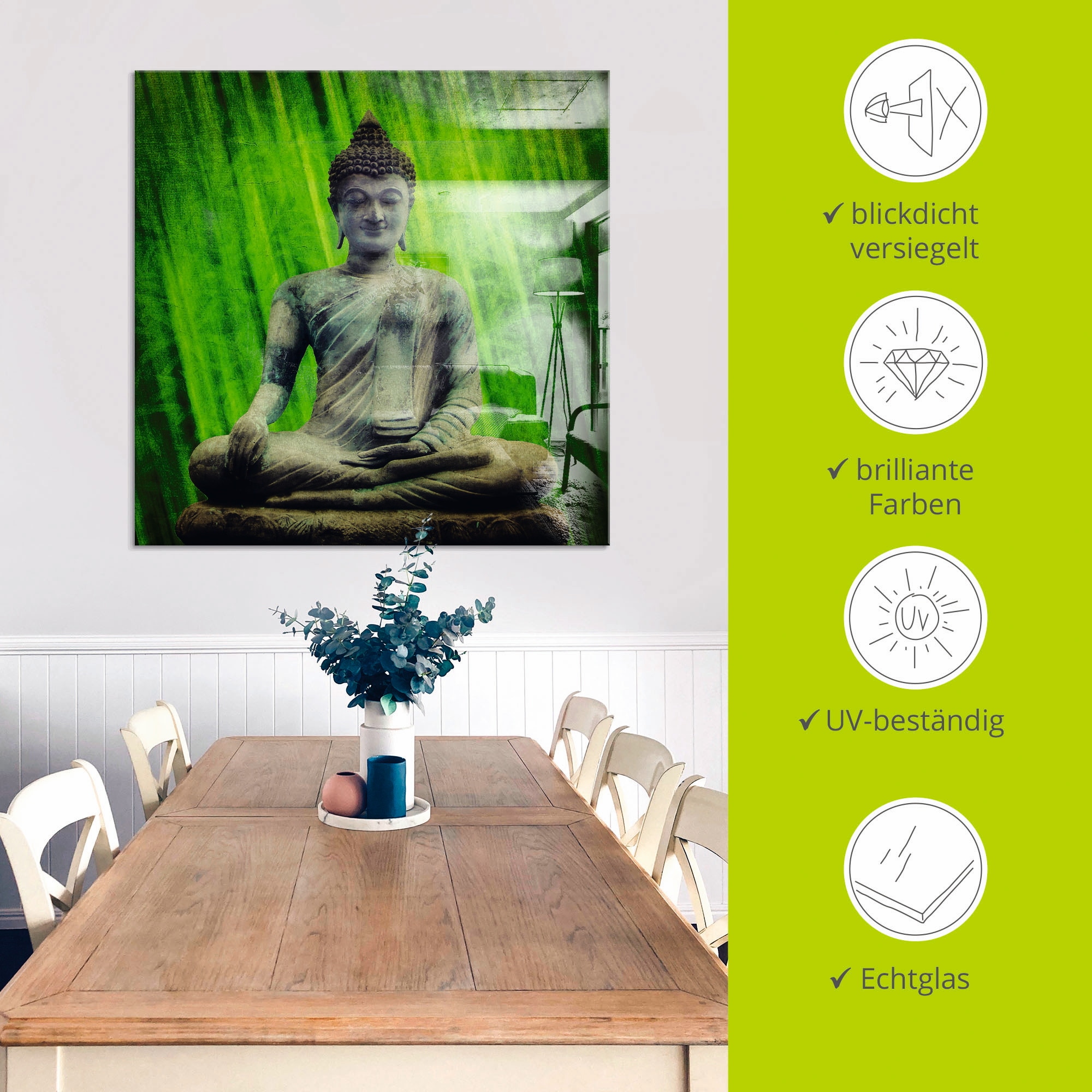 Artland Glasbild »Buddha« Religion 1 Stk. tlg. in verschiedenen Grössen
