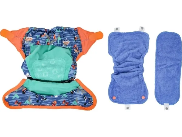 Close Caboo Nappy Wrap, V2 Twilight Garden genanvendelig ble med babusindlæg 3-16 kg, 1 stk.