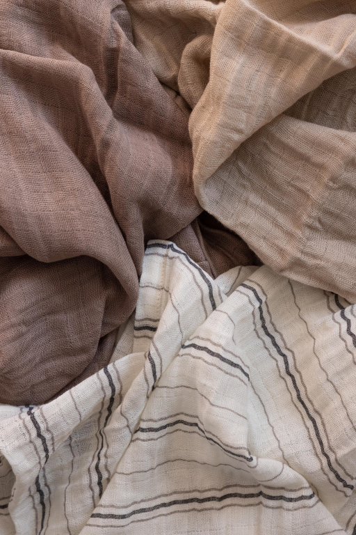 Sebra Mousseline handdoek set van 3 Blue Olive/Forest Lake Blue