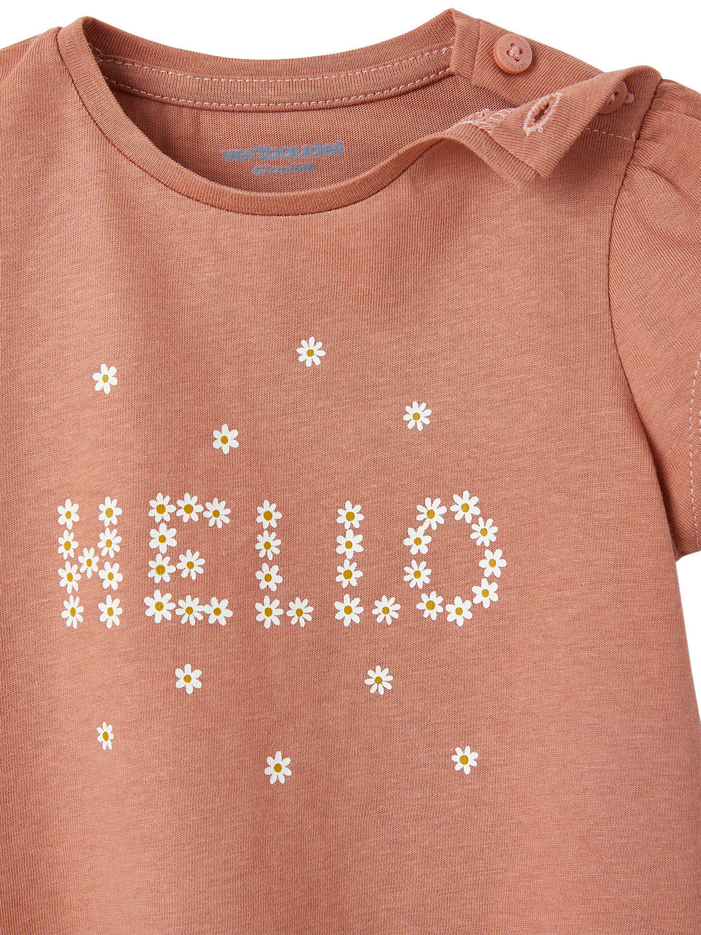 Vertbaudet 2er-Pack Baby T-Shirts BASIC pack altrosa hello