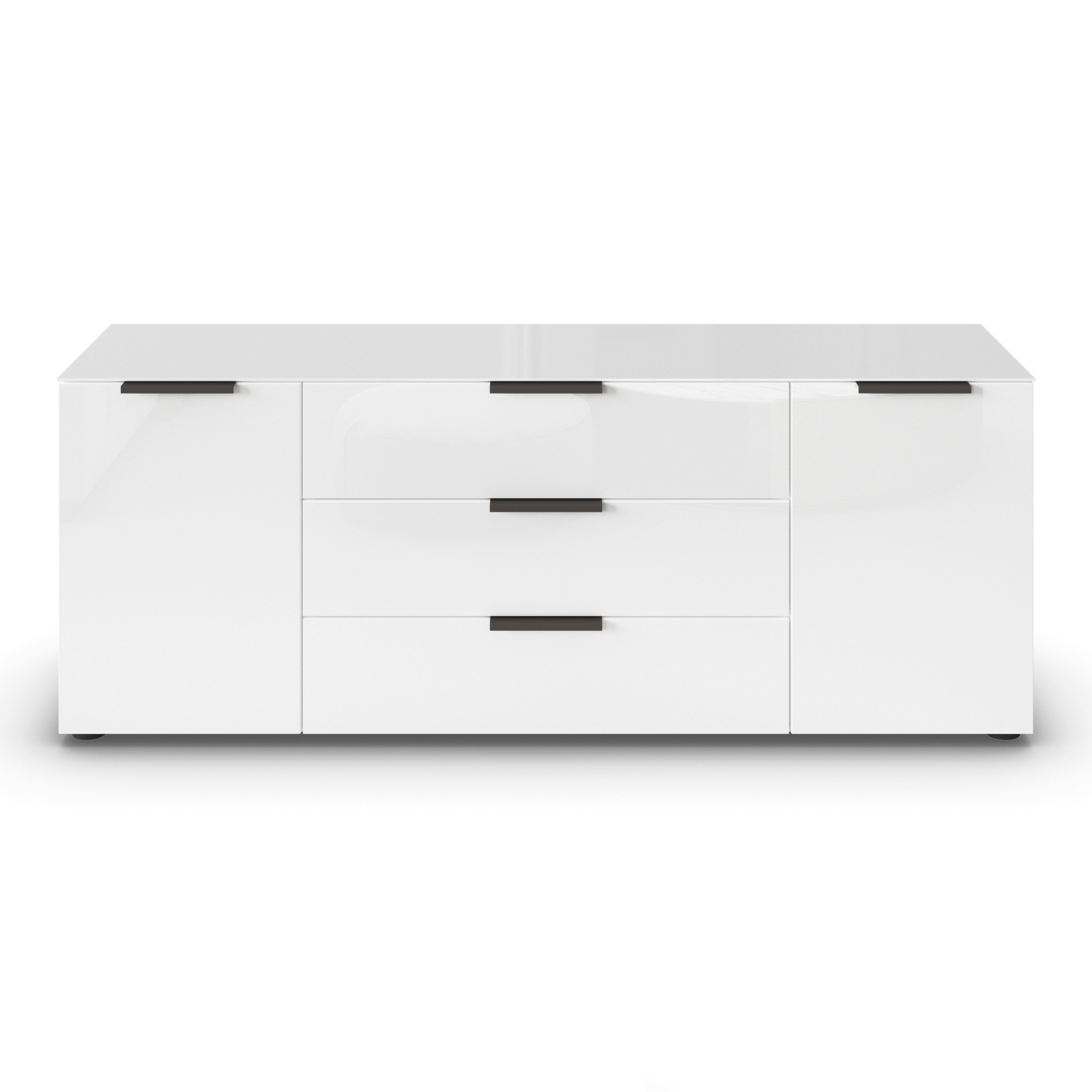 Lowboard - Alpinweiß - Glasfront - 160 cm
