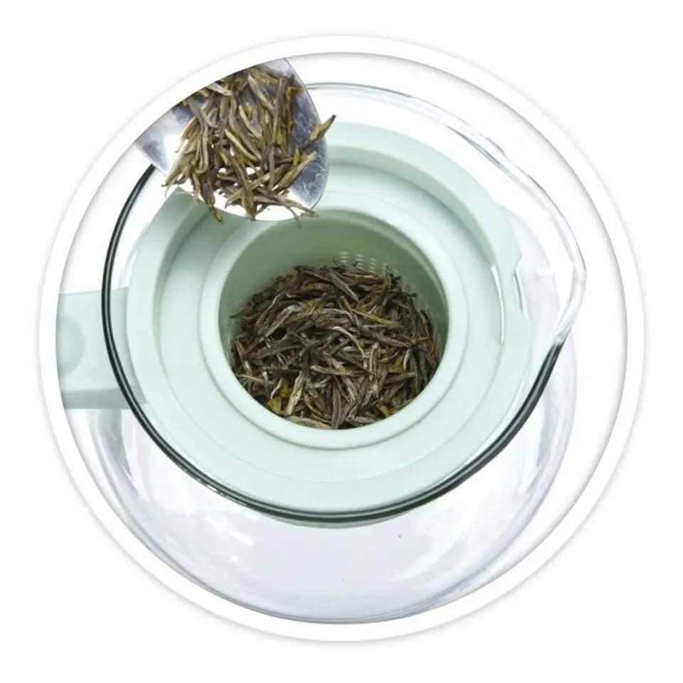 Theepot - met filter - grijs - glas - 1500 ml