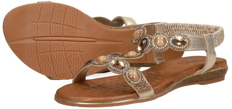 Sub55 Sandalen Plat goudkleur
