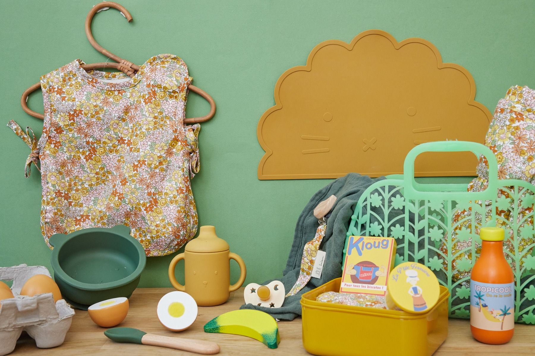 Gobelet ours silicone jaune moutarde Pause goûter