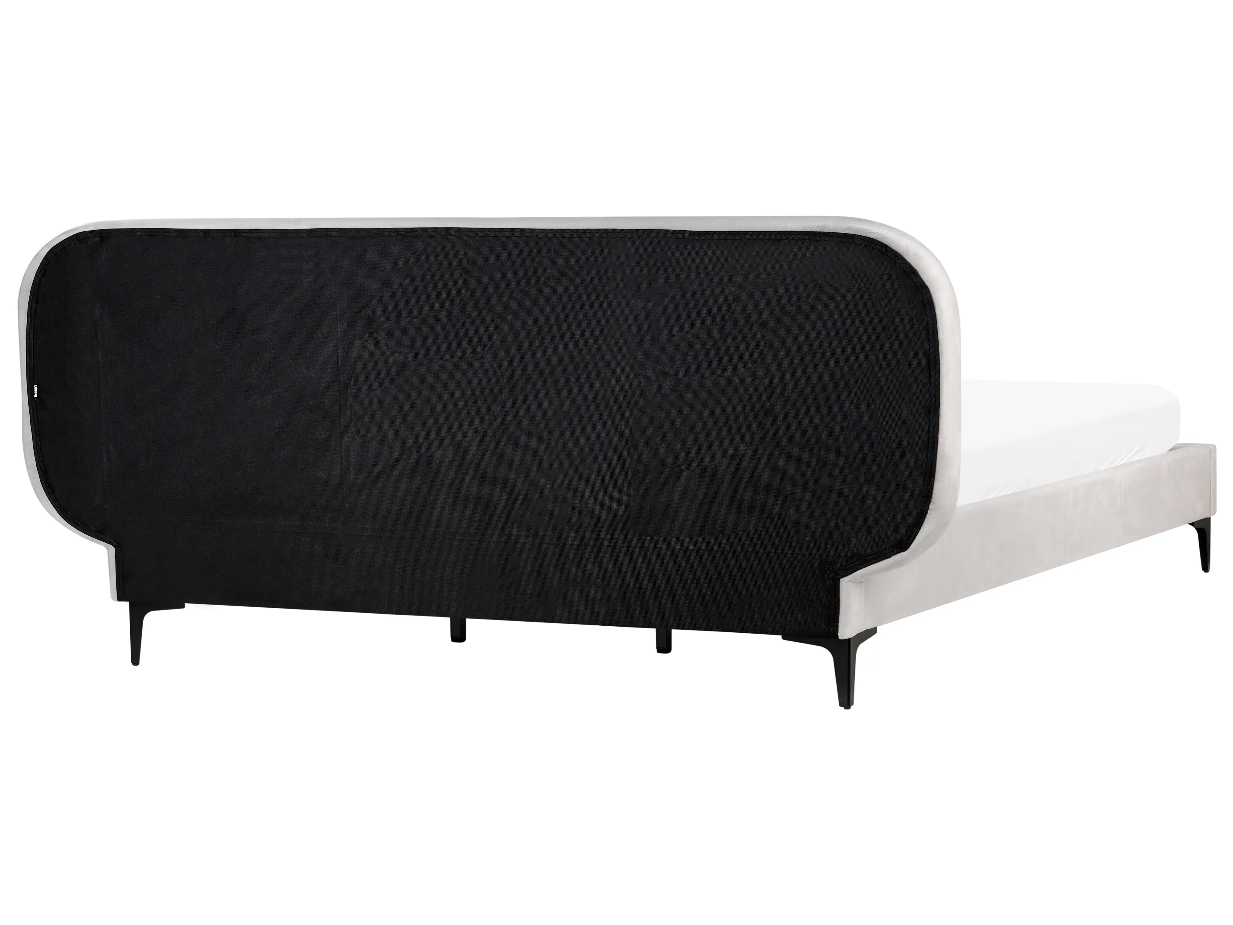 Bed Fluweel SUZETTE 180 x 200 cm Lichtgrijs