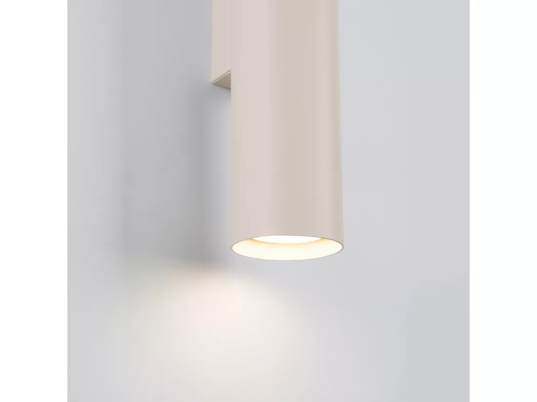 Applique Lagos grenier en acier - 2 sources lumineuses - L.6 x H.30 cm - beige