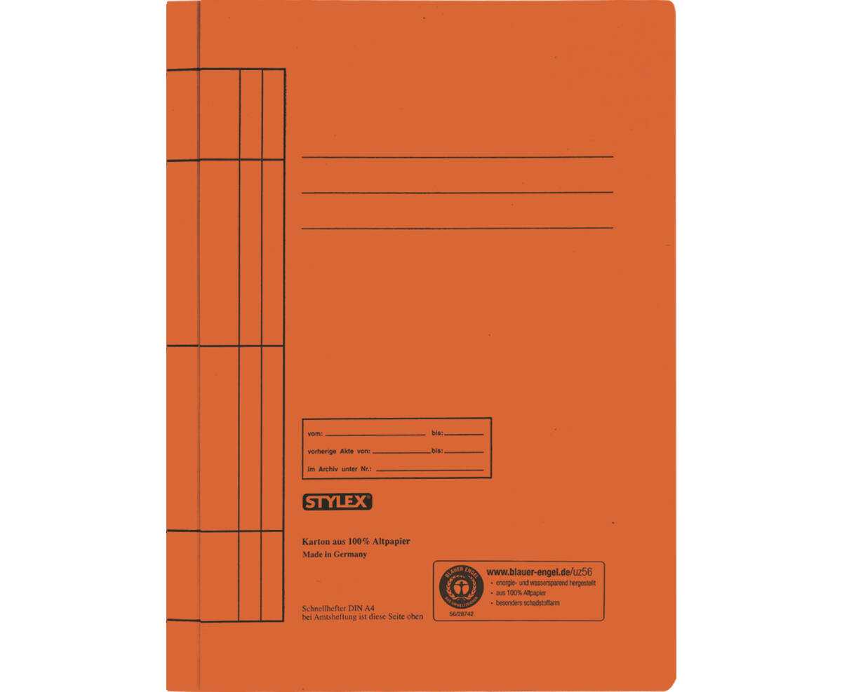 STYLEX® Schnellhefter DIN A4 Karton orange