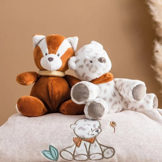 Peluche Boris et Jungo   Léopard des neiges        30 cm   de               Nattou