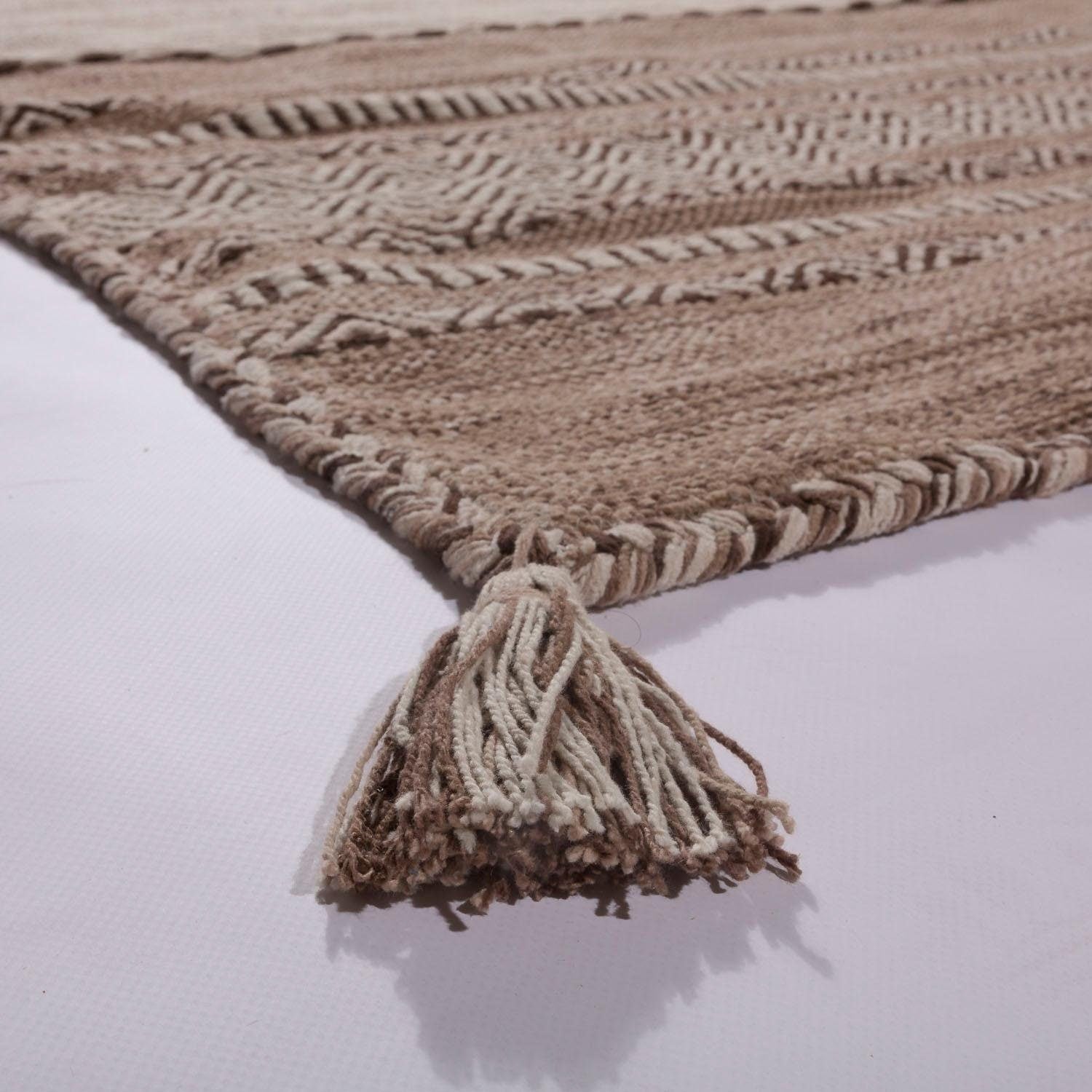 Paco Home Teppich »Kilim 217« rechteckig 12 mm Höhe handgewebter Wendeteppich, reine Baumwolle, gestreift, Wohnzimmer